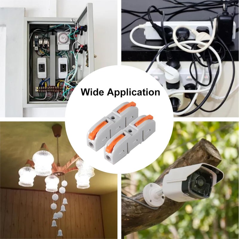 AiTrip 32Pcs Lever Wire Connectors, 1 in 1 Out/1 in 2 Out/ 1 in 3 Out/ 1 in 4 Out/1 in 5 Out DIY Mini Compact Splicing Assortment Quick Electrical Connector Kit for 24-12 AWG in a Box - Image 5